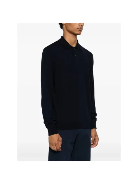 Sweter A.p.c. wełniany z logo niebieski