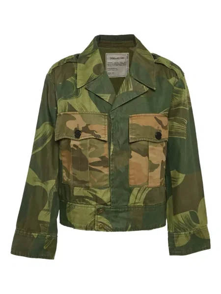 Geacă Zadig&voltaire de in cu model camuflaj verde
