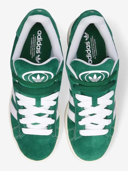 Замшеві кросівки adidas Originals Campus зелений