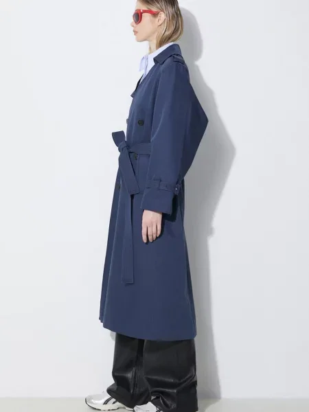 Kenzo trenci Solid Elongated Kimono Trench femei marin de tranzitie albastru