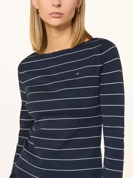 Tommy Hilfiger Tričko S Dlouhým Rukávem tmavě modrá bílá