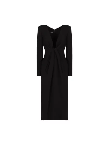 Sukienka midi Emporio Armani z długim rękawem do kolan garniturowa czarna