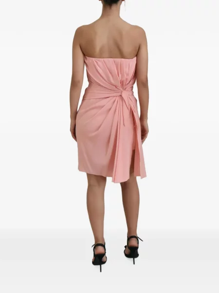 Rochie mini Dolce & Gabbana drapată fără bretele roz