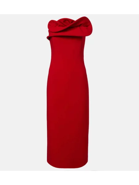 Rochie Magda Butrym de lână de costum roșu