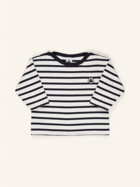 Dlouhé tričko s dlouhým rukávem Petit Bateau bílé