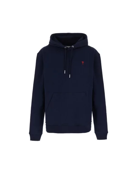 Bluza z kapturem Ami Paris z kapturem niebieska