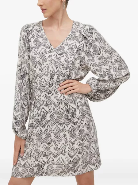 Rochie mini Patrizia Pepe cu decolteu în V de costum alb
