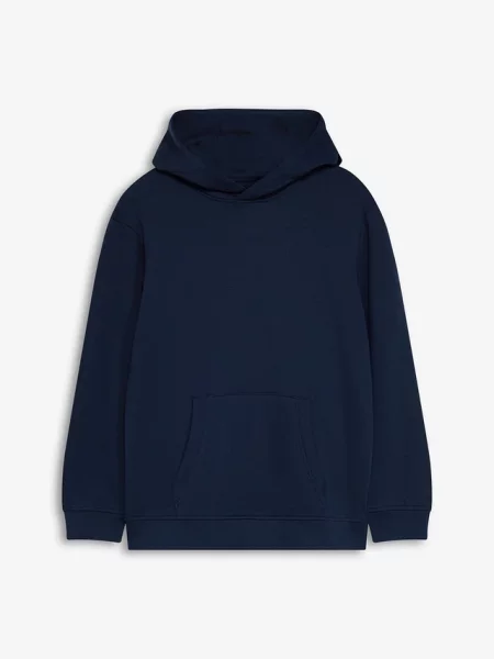 Bluza z kapturem z miękkiej mieszanki bawełny niebieska