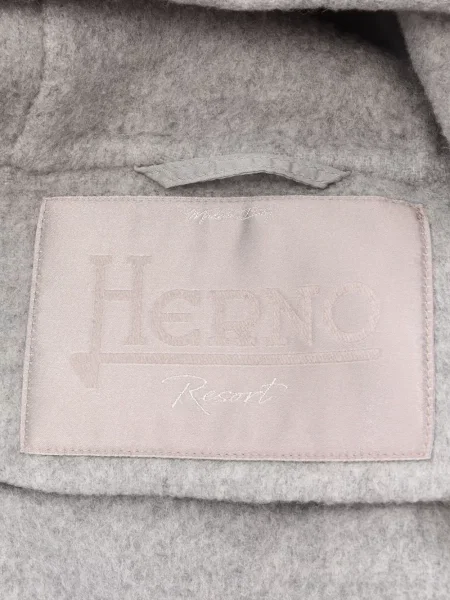 Palton Herno cu glugă cu cordon gri