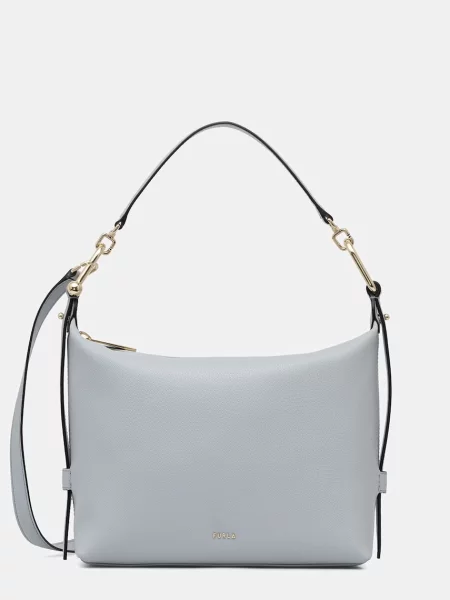 Furla geantă pentru femei din piele Tonie M Hobo albastru