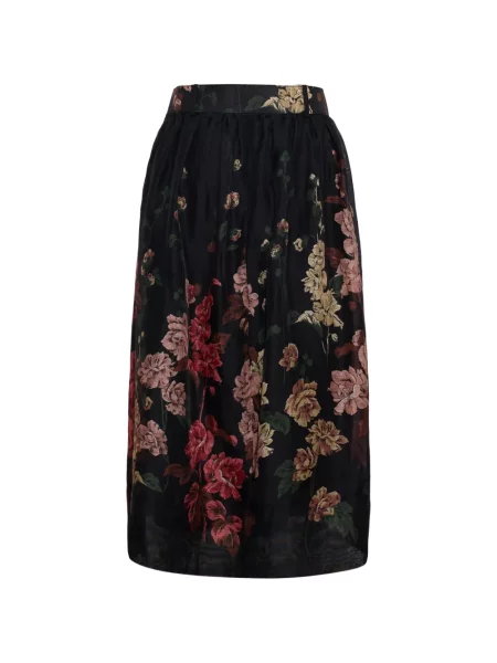 Fustă midi Cara Cara cu model floral cu imagine alb