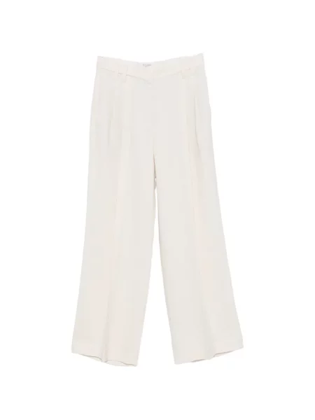 Pantaloni Brunello Cucinelli plisate alb
