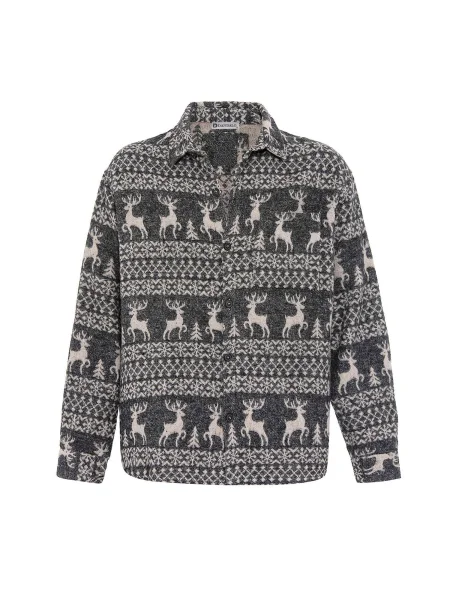 Dandalo Košile šedobéžová / melír černý