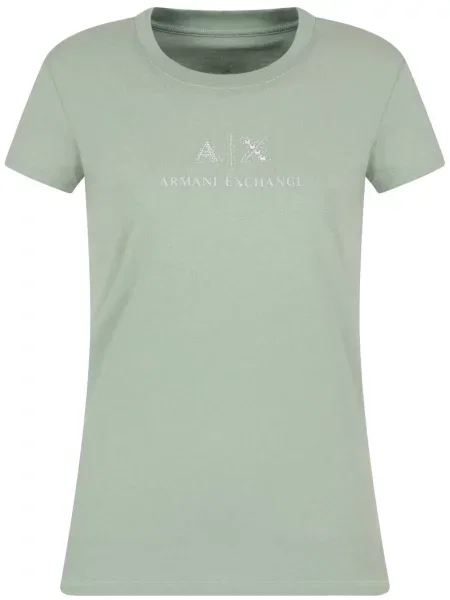 Tricou Armani Exchange cu autograf verde