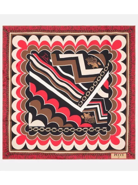 Fular Pucci de mătase cu imagine roșu