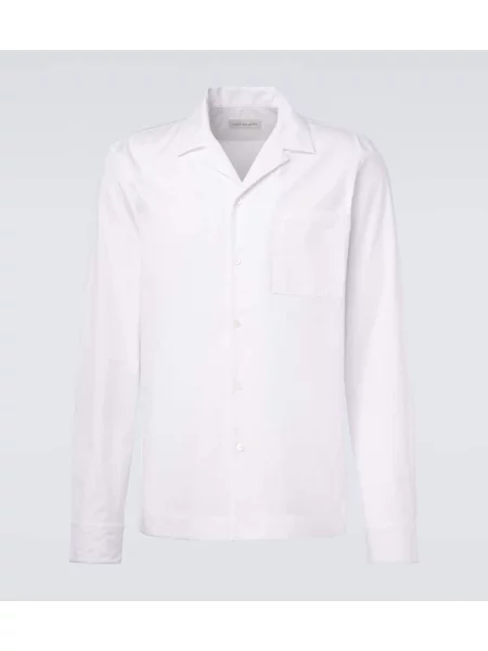 Cămașă Dries Van Noten din poplin alb