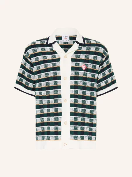 Casablanca Letní Košile Comfort Fit Z Froté / krémová / tmavě zelená