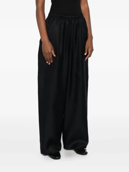 Pantaloni Sofie D'hoore de mătase albastru
