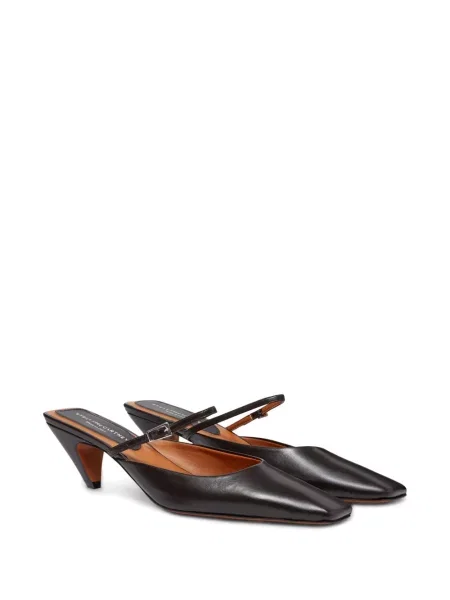 Papuci tip mules Stella Mccartney cu vârf pătrat negru