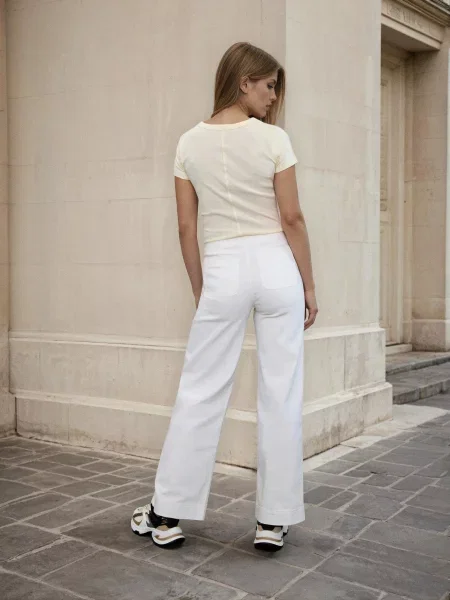 Джинси wide leg білий