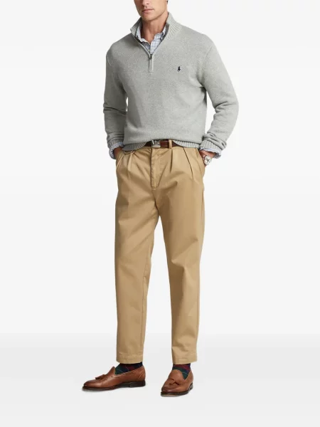 Tricou polo Polo Ralph Lauren cu glugă cu blană cu broderie roșu
