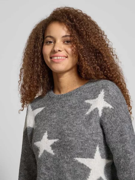 Sweter z dzianiny o kroju oversized z dodatkiem wełny model ‘AZU’ Only