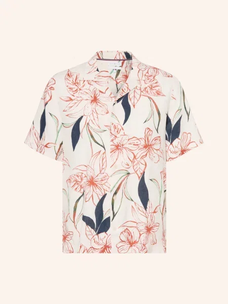 Tommy Hilfiger Resortová Košile Regular Fit Z Lnu režná / tmavě / tmavě modrá červená