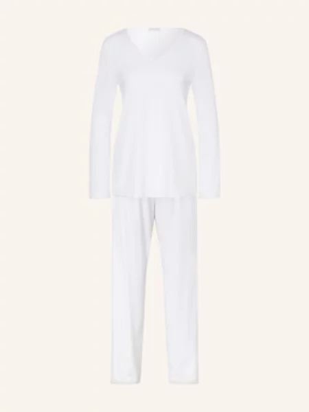 Hanro Piżama Cotton Silk weiss biała