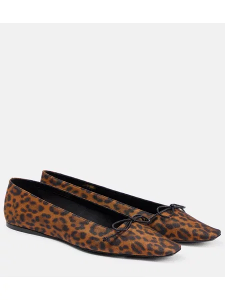 Balerini Saint Laurent cu imagine cu model leopard maro