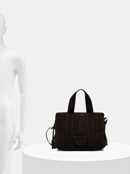 Шкіряна сумочка AllSaints коричневий