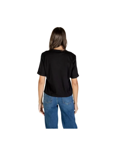 Koszulka Liu Jo z dekoltem w serek z kamieniami czarna