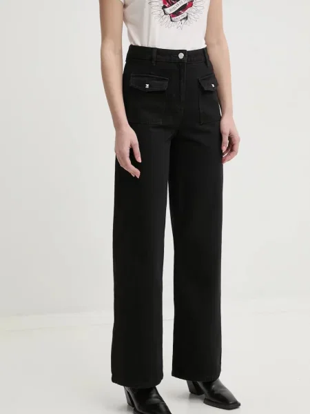 Morgan jeansy high waist czarne