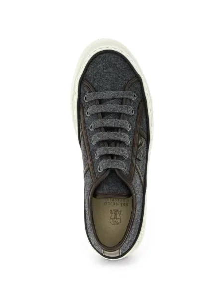 Sneakerși Brunello Cucinelli de lână gri