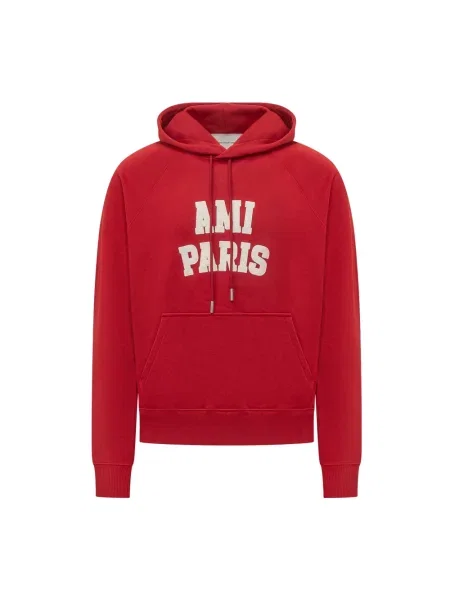 Bluza z kapturem Ami Paris z kapturem filcowa czerwona