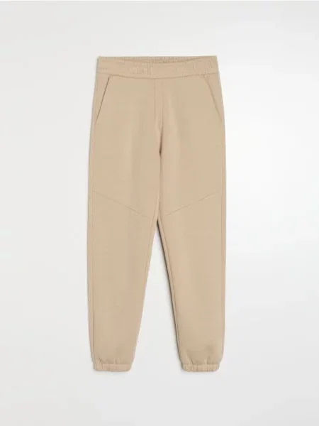 Sinsay Spodnie dresowe regular fit beżowy