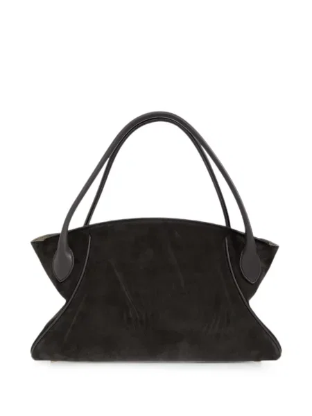 Geantă shopper Balmain din piele de căprioară gri