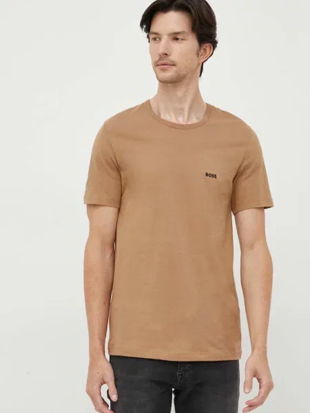 BOSS tričko TShirt RN 3P Classic béžové