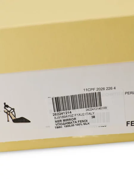 Γοβάκια Fendi με ψηλό τακούνι οργάντζα μαύρο