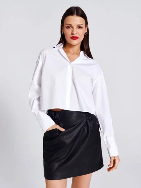 Мініспідниця зі штучної шкіри чорний