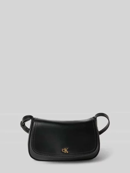 Torebka z aplikacją z logo i paskiem na ramię Ck Calvin Klein czarna