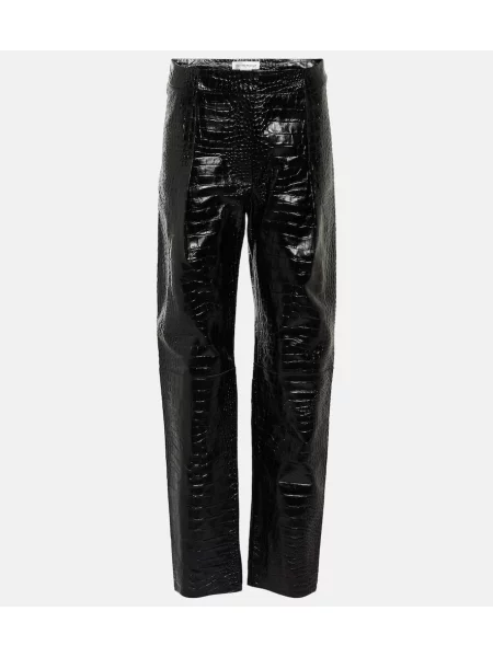 Leggings Victoria Beckham din piele negru