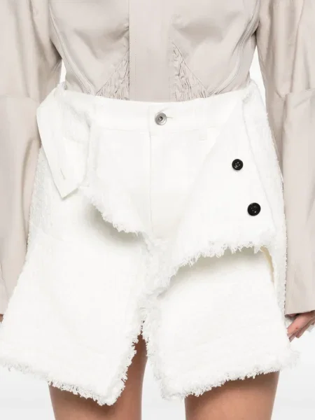 Pantaloni scurți Sacai din tweed alb