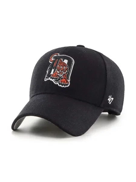 Čepice s vlněnou směsí 47 brand MLB Detroit Tigers s aplikací černá