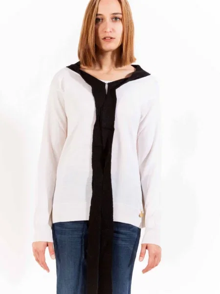 Pulover Love Moschino alb