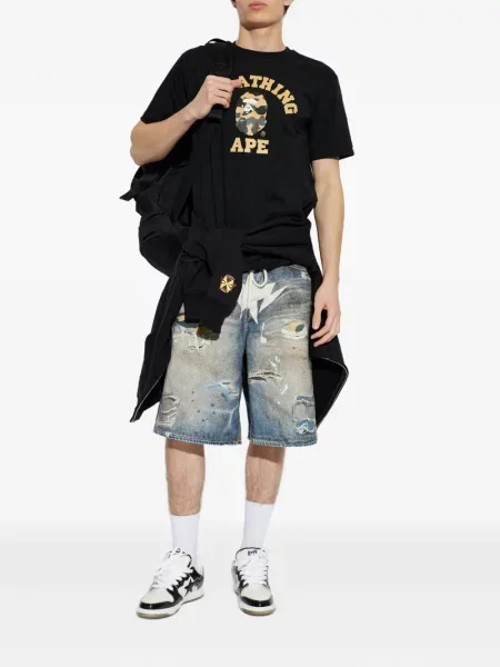 Tricou A Bathing Ape® cu imagine negru