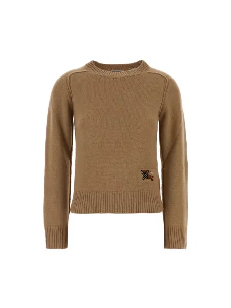 Sweter Burberry wełniany brązowy