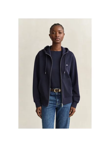 Gant bluza granatowy z kapturem gładka niebieska