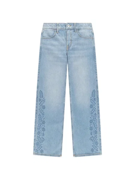 Szerokie jeansy dziecięce Abercrombie Fitch niebieskie