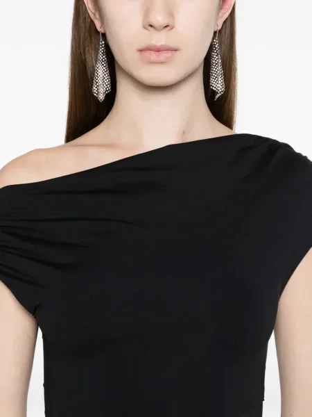 Rochie maxi Axel 113 plasă de costum negru