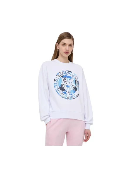 Bluza sportowa Plein Sport w tygrysie prążki biała